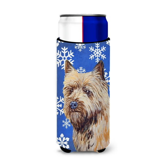 Carolines Treasures LH9275MUK Cairn Terrier Winter Snowflakes Holiday Ultra Hugger for slim cans Slim Can multicolor
