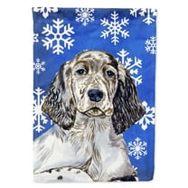 Carolines Treasures LH9277-FLAG-PARENT English Setter Winter Snowflakes Holiday Flag multicolor
