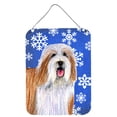 thumbnail image 1 of Carolines Treasures LH9285DS1216 Bearded Collie Winter Snowflakes Holiday Wall or Door Hanging Prints 12WX16H multicolor, 1 of 2