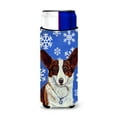 thumbnail image 1 of Carolines Treasures LH9288MUK Corgi Winter Snowflakes Holiday Ultra Hugger for slim cans Slim Can multicolor, 1 of 6