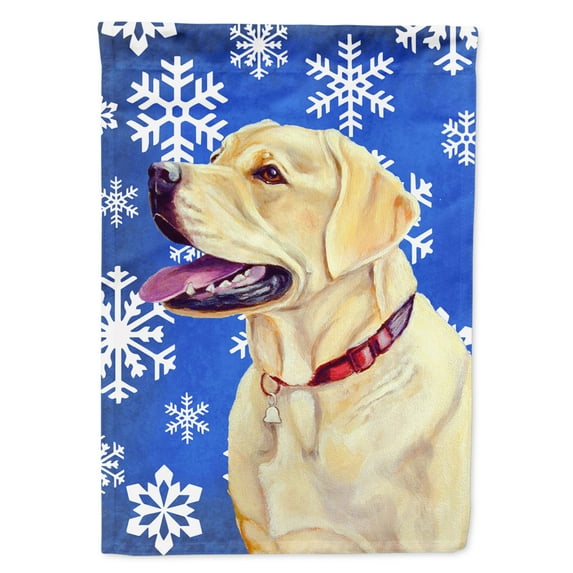 Carolines Treasures LH9293-FLAG-PARENT Labrador Winter Snowflakes Holiday Flag  multicolor