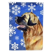 Carolines Treasures LH9303-FLAG-PARENT Leonberger Winter Snowflakes Holiday Flag  multicolor