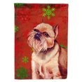 thumbnail image 1 of Carolines Treasures LH9314-FLAG-PARENT Brussels Griffon Red and Green Snowflakes Holiday Christmas Flag  multicolor, 1 of 2