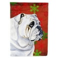 thumbnail image 1 of Carolines Treasures LH9319-FLAG-PARENT Bulldog English Red and Green Snowflakes Holiday Christmas Flag  multicolor, 1 of 2