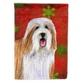 thumbnail image 1 of Bearded Collie Red and Green Snowflakes Holiday Christmas Flag Garden Size, 1 of 2