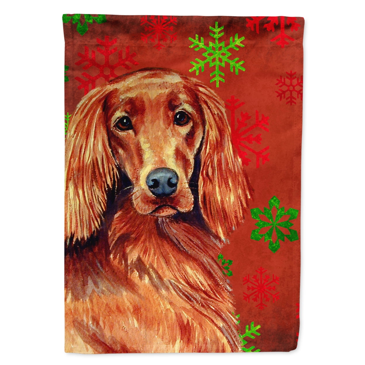 Caroline's Treasures Ornamento Natalizio In Ceramica - Irish Setter Con Fiocchi Di Neve