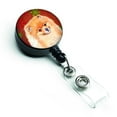 thumbnail image 1 of Carolines Treasures LH9350BR Pomeranian Red & Green Snowflakes Holiday Christmas Retractable Badge Reel, 1 of 2