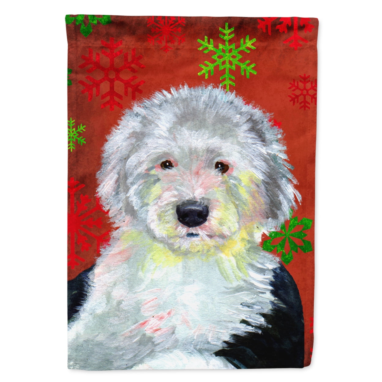 Caroline's Treasures: Decorazione Natalizia In Ceramica - Cane Pastore Inglese Con Fiocco Rosso - 4