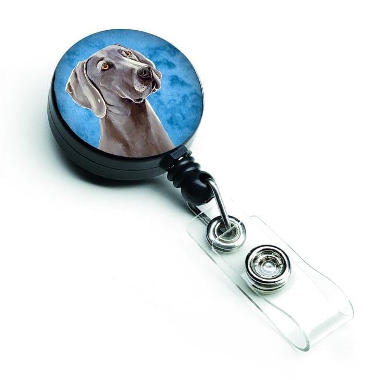 Carolines Treasures LH9386BUBR Blue Weimaraner Retractable Badge Reel