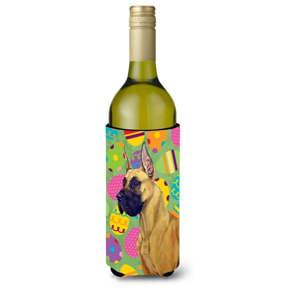Carolines Treasures LH9400LITERK Great Dane Easter Eggtravaganza Wine Bottle Hugger Wine Bottle multicolor