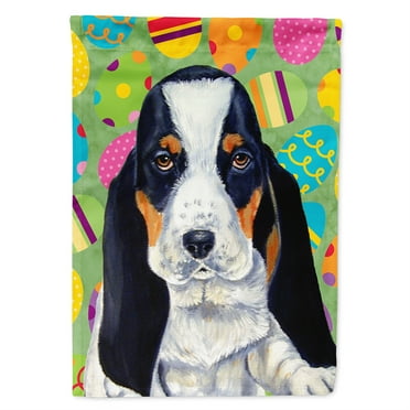 Carolines Treasures LH9419-FLAG-PARENT Basset Hound Easter Eggtravaganza Flag  multicolor