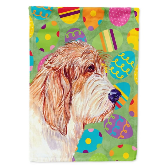 Carolines Treasures LH9442-FLAG-PARENT Petit Basset Griffon Vendeen Easter Eggtravaganza Flag  multicolor