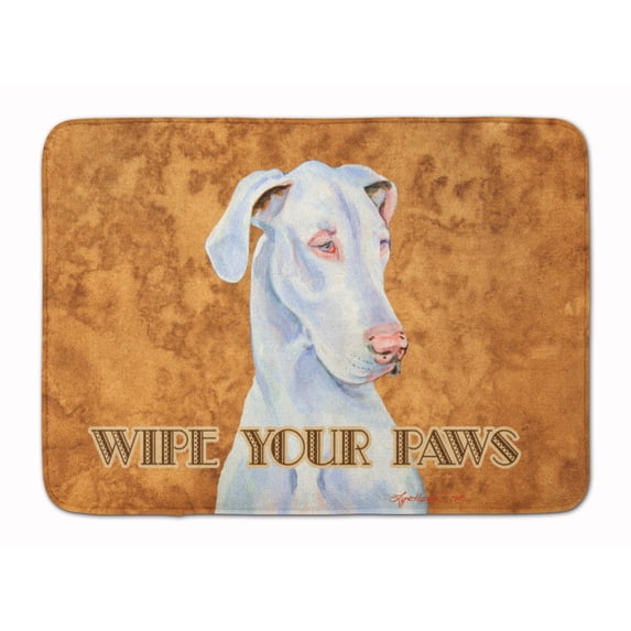 Carolines Treasures LH9444RUG White Great Dane Wipe your Paws Machine Washable Memory Foam Mat 19 X 27" multicolor