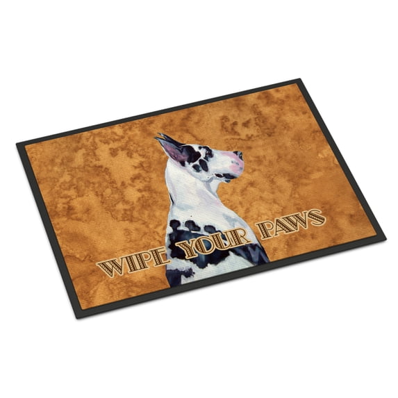 Carolines Treasures LH9447MAT Harlequin Great Dane Wipe your Paws Doormat 18x27 27"L x 18"W multicolor