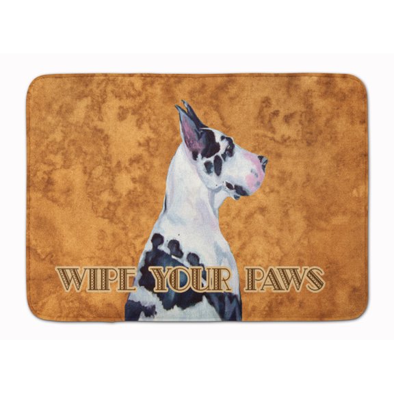Carolines Treasures LH9447RUG Harlequin Great Dane Wipe your Paws Machine Washable Memory Foam Mat 19 X 27" multicolor