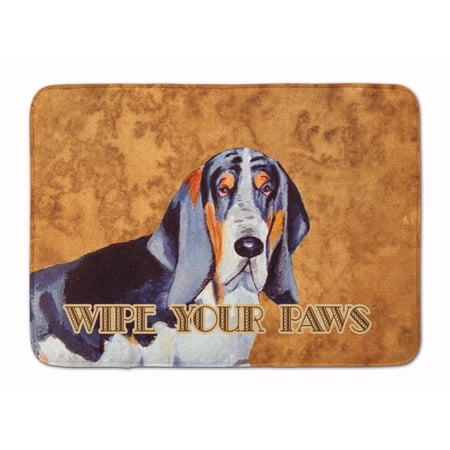 Carolines Treasures LH9448RUG Basset Hound Wipe your Paws Machine Washable Memory Foam Mat 19 X 27" multicolor