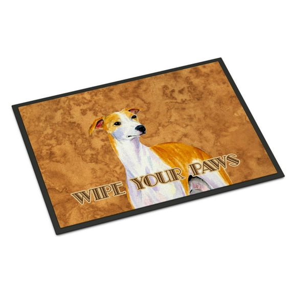 Carolines Treasures LH9449JMAT Whippet Wipe your Paws Doormat 24x36 36"L x 24"W multicolor