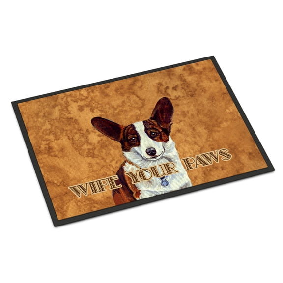 Carolines Treasures LH9451JMAT Cardigan Corgi Wipe your Paws Doormat 24x36 36"L x 24"W multicolor