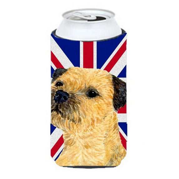 Carolines Treasures LH9475TBC Border Terrier with English Union Jack British Flag Tall Boy Hugger Tall Boy multicolor