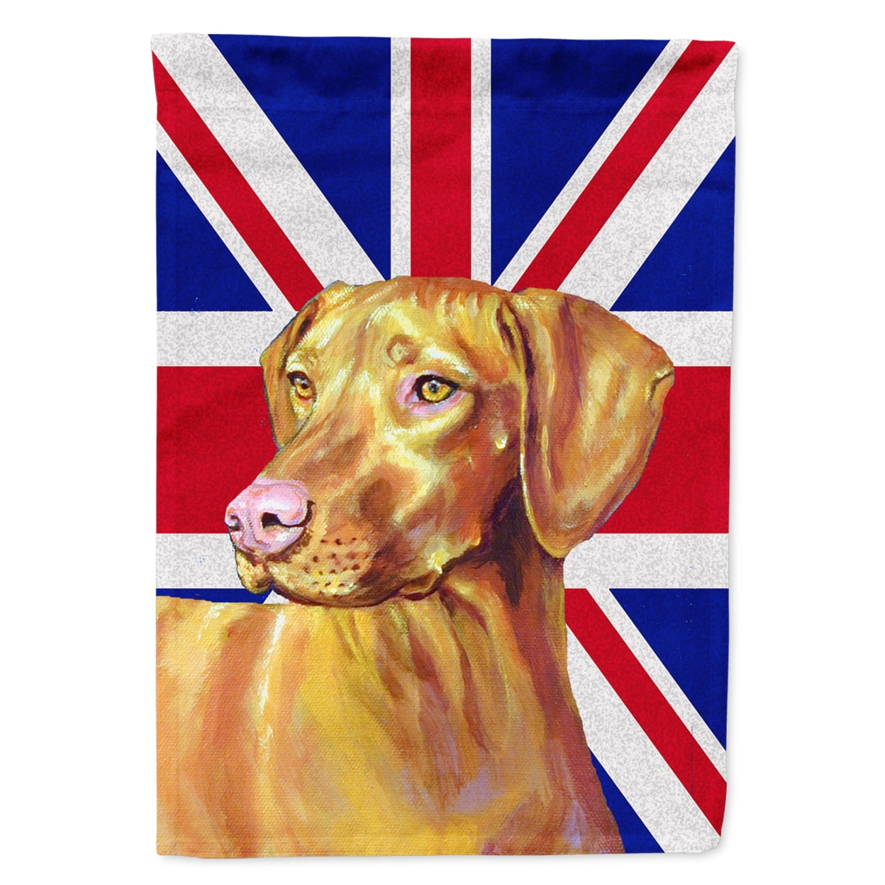Vizsla with English Union Jack British Flag Flag Canvas House Size