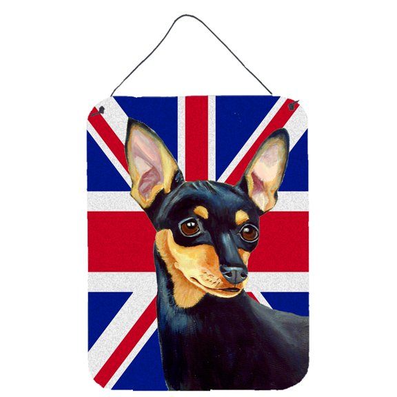 Min Pin with English Union Jack British Flag Wall or Door Hanging Prints