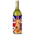 thumbnail image 1 of Carolines Treasures LH9488LITERK Airedale with English Union Jack British Flag Wine Bottle Hugger Wine Bottle multicolor, 1 of 1