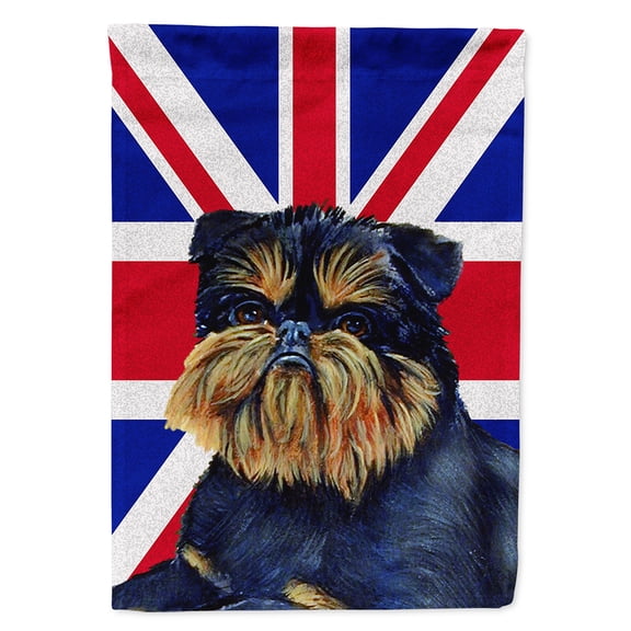 Carolines Treasures LH9505CHF Brussels Griffon with English Union Jack British Flag House Flag House Size multicolor
