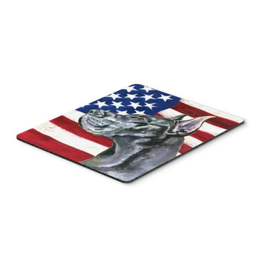Carolines Treasures LH9543MP Black Great Dane USA Patriotic American Flag Mouse Pad Hot Pad or Trivet Large multicolor