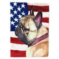 thumbnail image 1 of Carolines Treasures LH9545CHF French Bulldog Frenchie USA Patriotic American Flag House Flag House Size multicolor, 1 of 4
