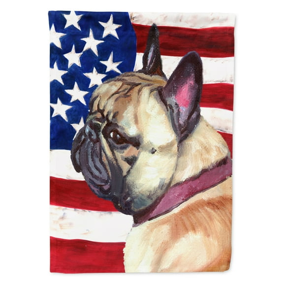Carolines Treasures LH9545CHF French Bulldog Frenchie USA Patriotic American Flag House Flag House Size multicolor