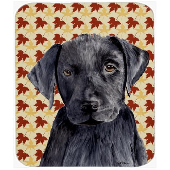 Carolines Treasures  Labrador Black Fall Leaves Portrait Mouse Pad
