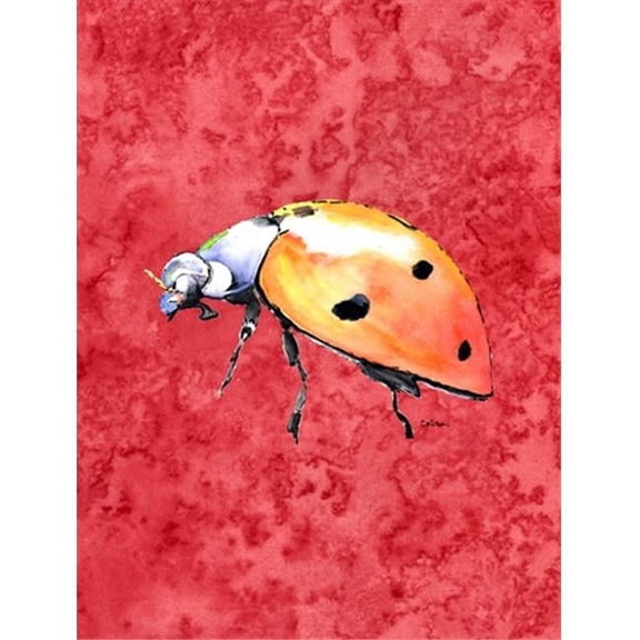Carolines Treasures  Lady Bug On Red Flag- Garden Size