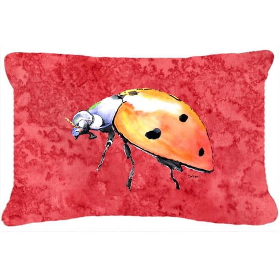 Carolines Treasures Lady Bug on Red Indoor & Outdoor Fabric Decorative Pillow