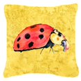 thumbnail image 1 of Carolines Treasures  Lady Bug on Yellow Fabric Decorative Pillow - 14 x 14 in., 1 of 1