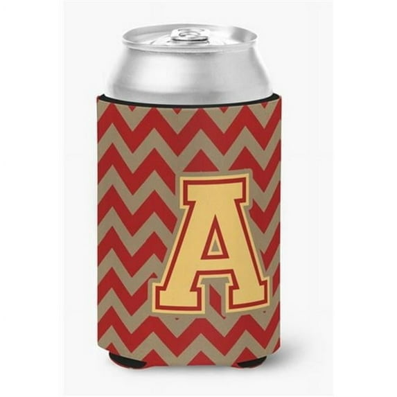 Carolines Treasures Letter A Chevron Garnet & Gold Can or Bottle Hugger - Garnet & Gold