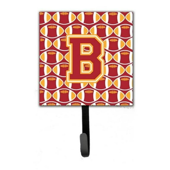 Carolines Treasures Letter B Football Cardinal & Gold Leash or Key Holder - Cardinal & Gold - 6in. H x 1.25in. W x 4.25in. L