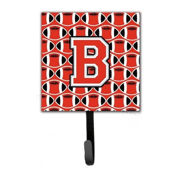 Carolines Treasures Letter B Football Scarlet & Grey Leash or Key Holder - Scarlet & Grey - 6in. H x 1.25in. W x 4.25in. L