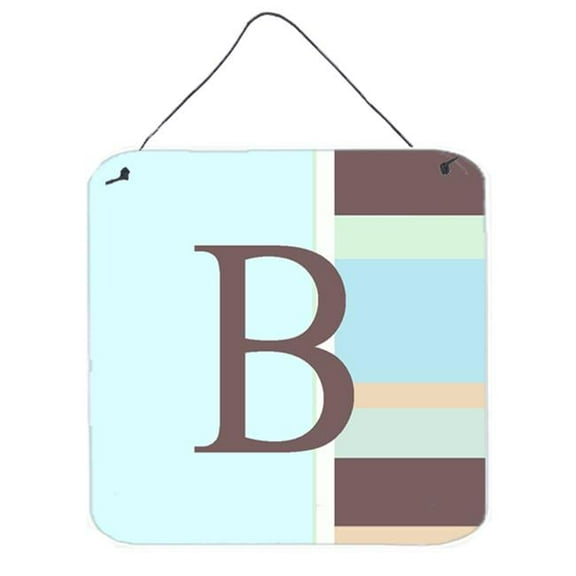 Carolines Treasures Letter B Initial Monogram - Blue Stripes Aluminium Metal Wall Or Door Hanging Prints