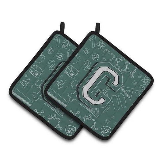 Carolines Treasures Letter C Back to School Initial Pair of Pot Holders, 7.5 x 3 x 7.5 in.