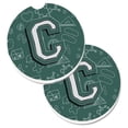 thumbnail image 1 of Carolines Treasures  Letter C Back to School Initial Set of 2 Cup Holder Car Coaster, 1 of 1