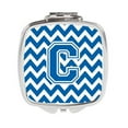 thumbnail image 1 of Carolines Treasures  Letter C Chevron Blue & White Compact Mirror - Blue & White - 3in. H x 0.3in. W x 2.75in. L, 1 of 1