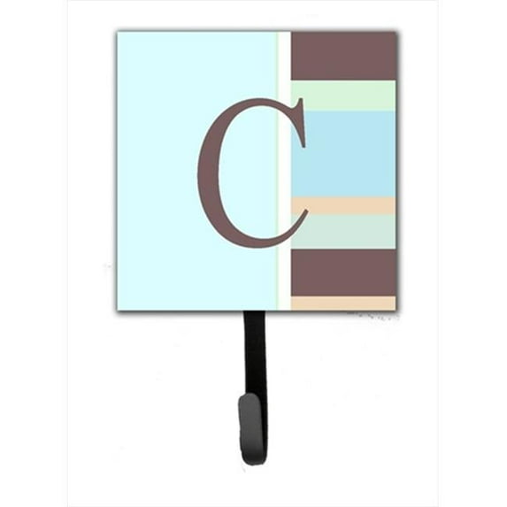 Carolines Treasures Letter C Initial Monogram - Blue Stripes Leash Holder Or Key Hook