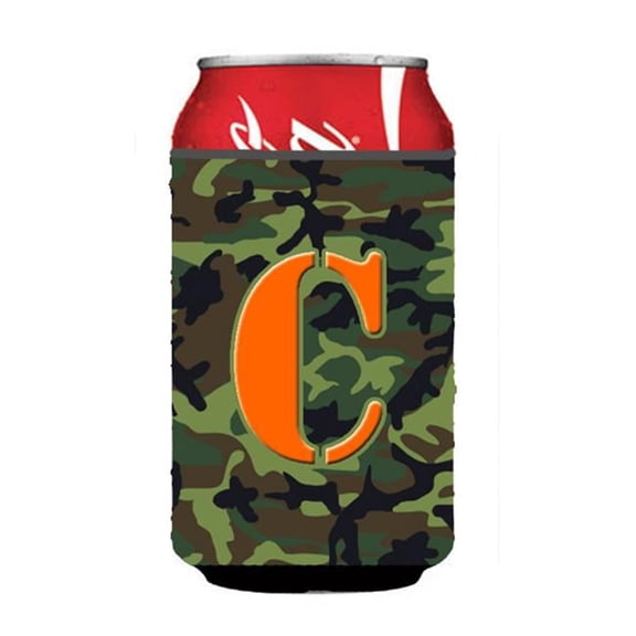Carolines Treasures Letter C Initial Monogram - Camo Green Can Or Bottle Hugger