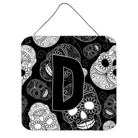 Carolines Treasures Letter D Day Of The Dead Skulls Black Wall and Door Hanging Prints