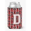 thumbnail image 1 of Carolines Treasures  Letter D Football Cardinal & White Can or Bottle Hugger - Cardinal & White, 1 of 1