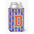 thumbnail image 1 of Carolines Treasures  Letter D Football Green - Blue & Orange Can or Bottle Hugger, 1 of 1