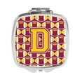 thumbnail image 1 of Carolines Treasures  Letter D Football Maroon & Gold Compact Mirror - Maroon & Gold, 1 of 1