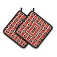 thumbnail image 1 of Carolines Treasures  Letter D Football Scarlet & Grey Pair of Pot Holders, 1 of 1