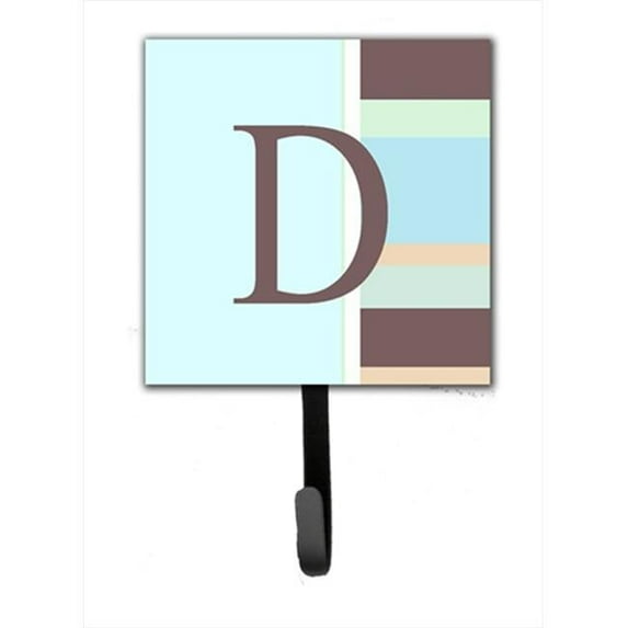Carolines Treasures Letter D Initial Monogram - Blue Stripes Leash Holder Or Key Hook