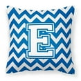 thumbnail image 1 of Carolines Treasures Letter E Chevron Blue and White Fabric Decorative Pillow 14Hx14W multicolor, 1 of 4